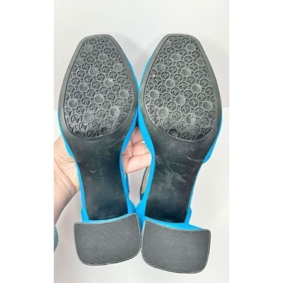 Adrienne Vittadini Mary Jane Size 6.5 Blue Poetic Block Heel Ankle Strap Heels - Picture 10 of 10
